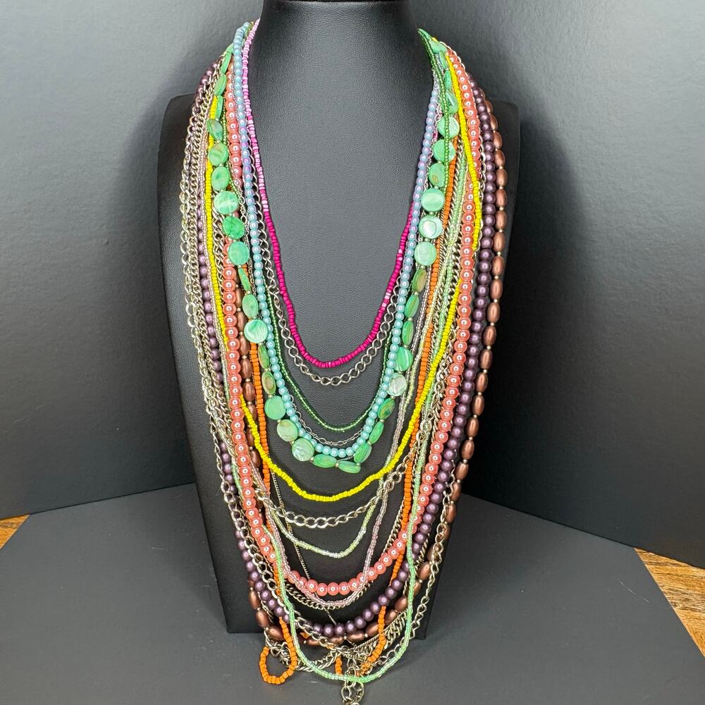 Splendid Multistrand Multicolor Statement Necklace Splendid for Dillards 18"